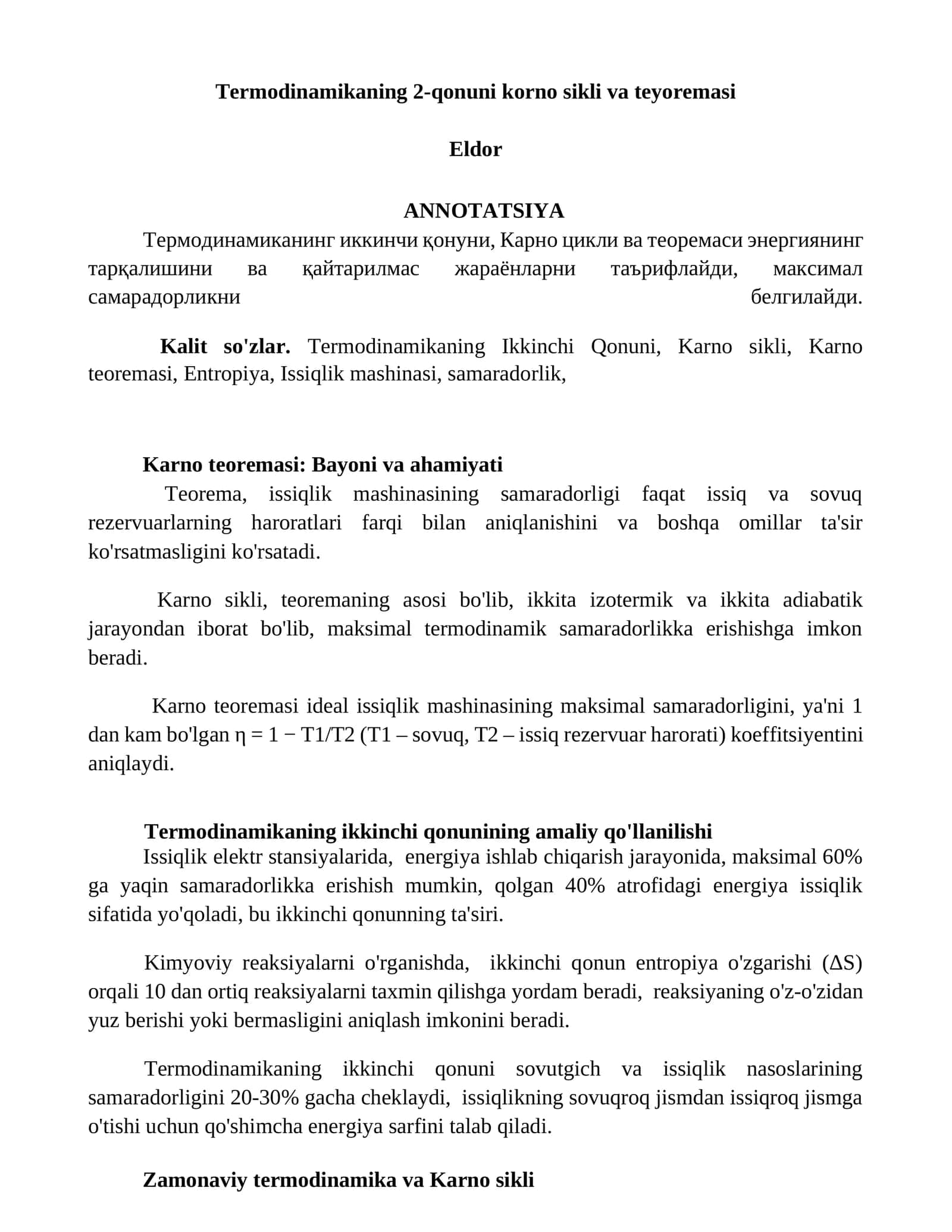 Karno sikli va teyoremasi 1