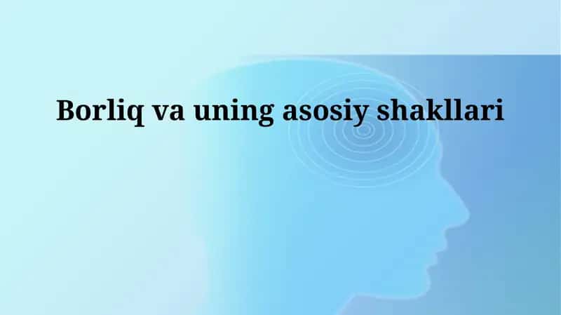 Borliq va uning asosiy shakllari 1