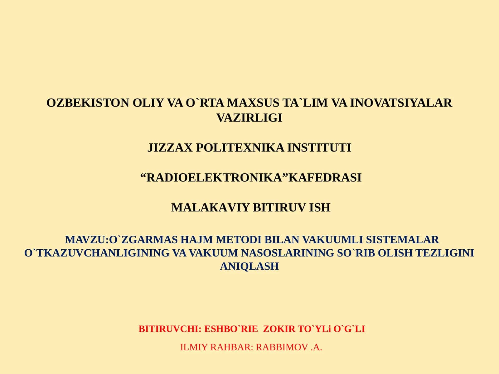 MALAKAVIY BITIRUV ISH ZASHITA 1