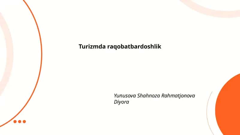 Turizmda raqobatbardoshlik 1