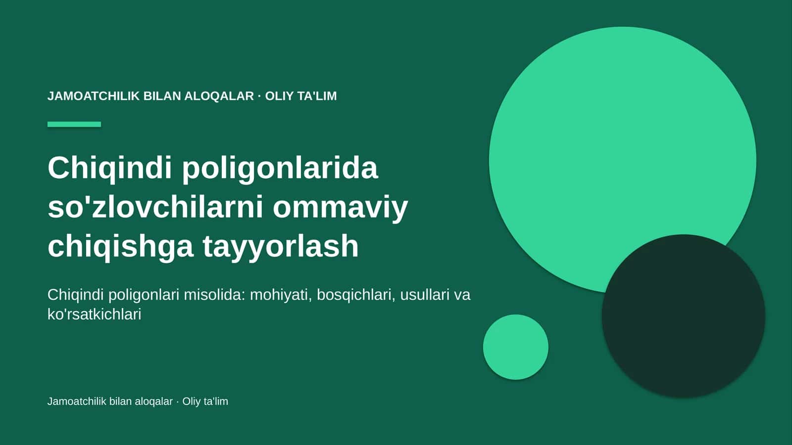 Chiqindi poligonlarida so'zlovchilarni ommaviy chiqishga tayyorlash 1