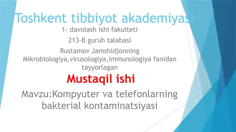 Kompyuter va Telefonlarning Bakterial Kontaminatsiyasi 1