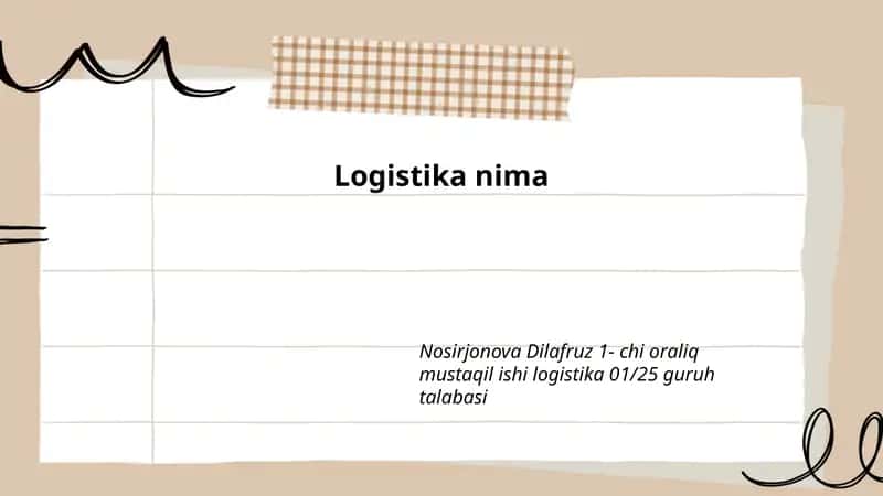 Logistika nima 1