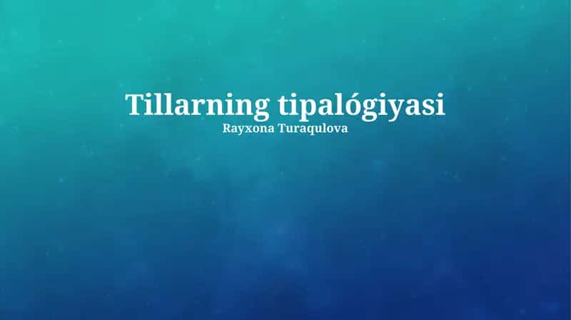 Tuproqlarning genetik tasnifi 1