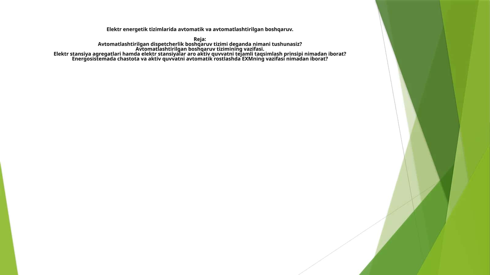 Elektrenergetiktizimlaridaavtomatikvaavtomatlashtirilganboshqaruv 1