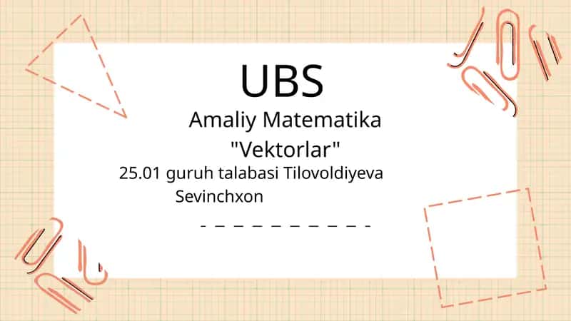 AmaliyMatematika "Vektorlar" 1