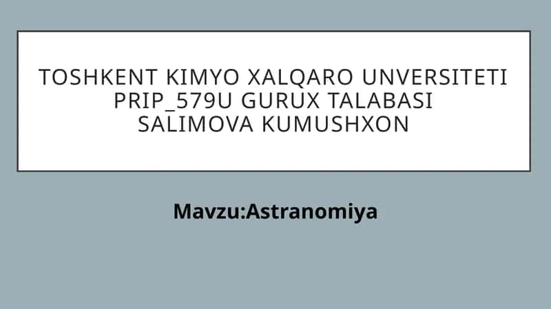 Astronomiya 1