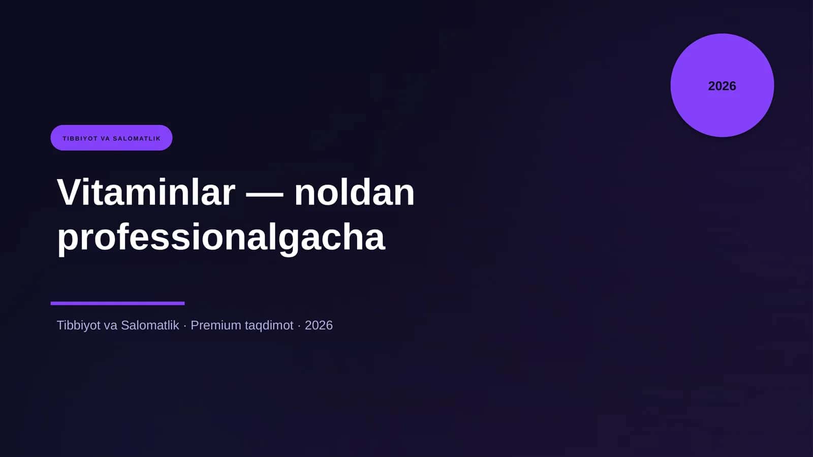 Vitaminlar — noldan professionalgacha 1