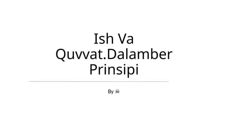 Ish Va Quvvat.Dalamber Prinsipi 1