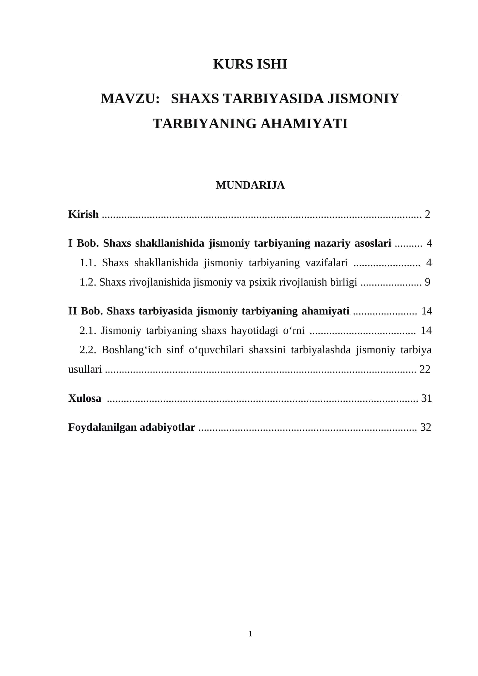 SHAXS TARBIYASIDA JISMONIY TARBIYANING AHAMIYATI 1