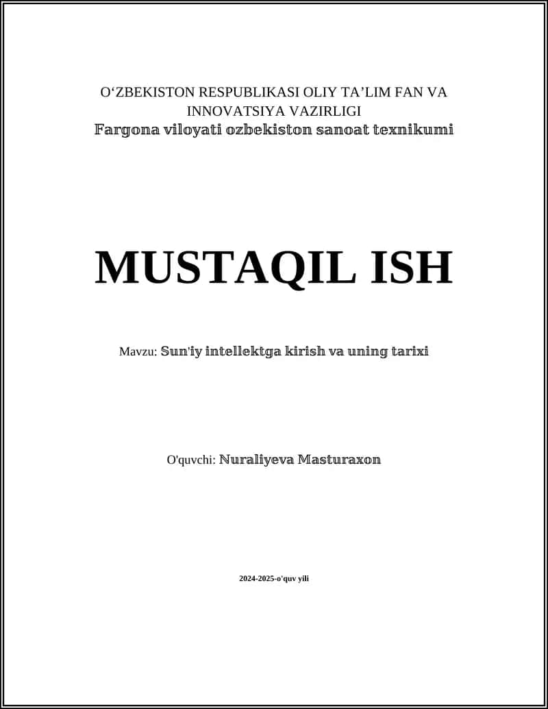 Sun'iy intellektning tarixi 1