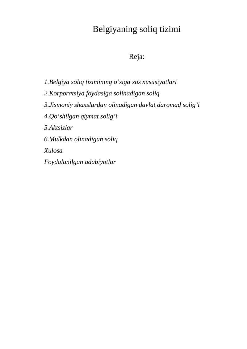 Bеlgiyaning soliq tizimi 1