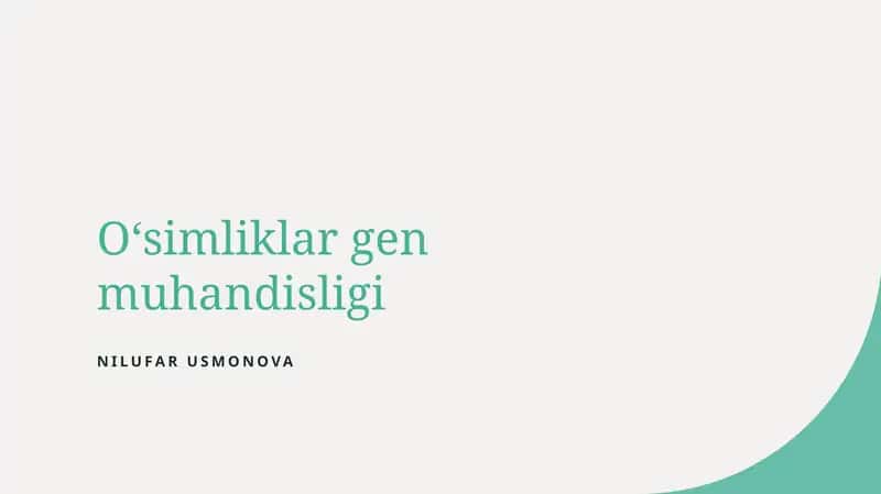 Oʻsimliklar gen muhandisligi 1