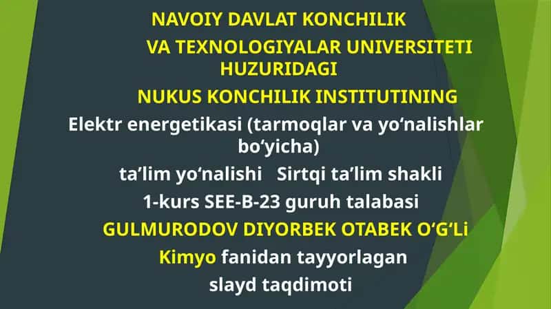 Kimyofanidantayyorlagan slaydtaqdimoti 1