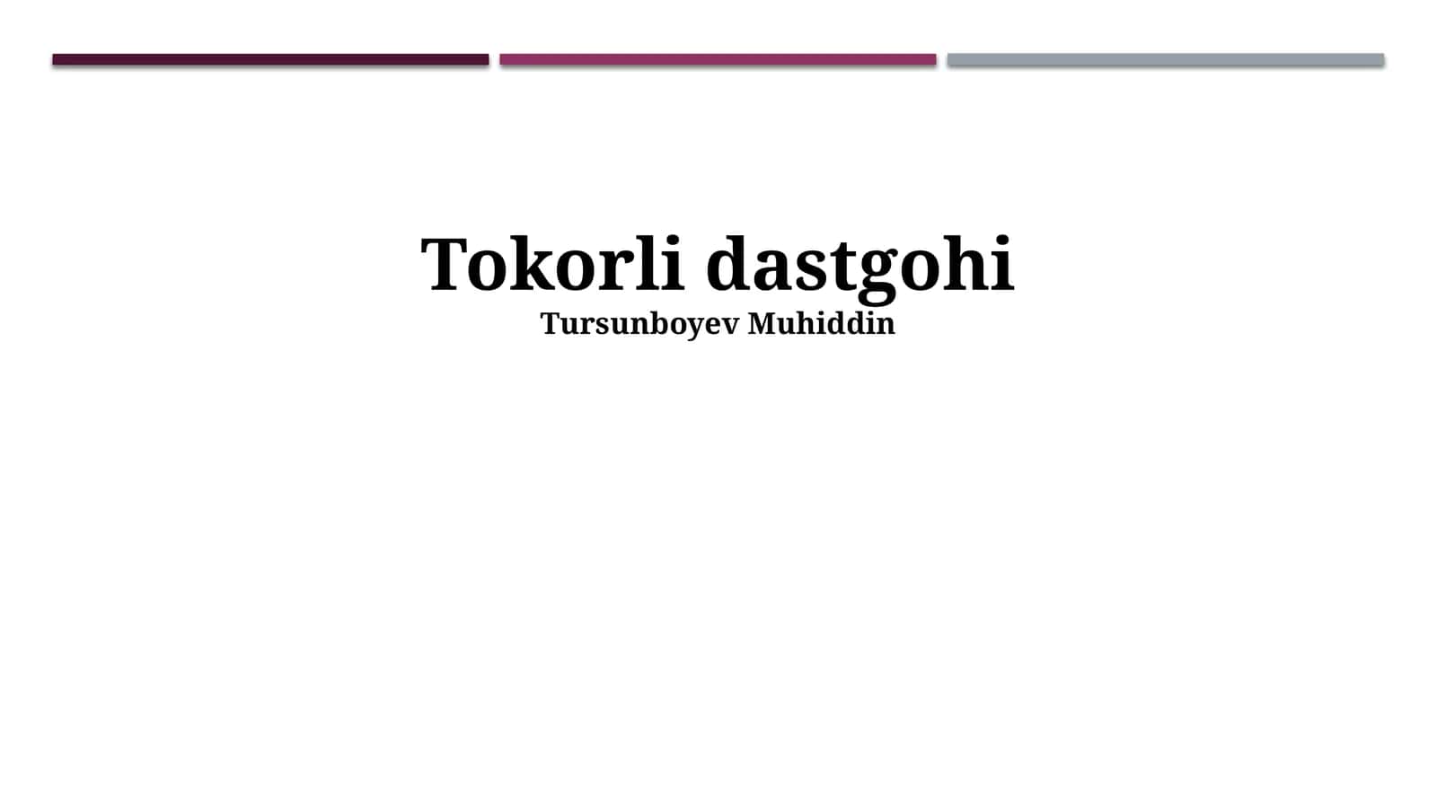 Stanoklarning turlari 1
