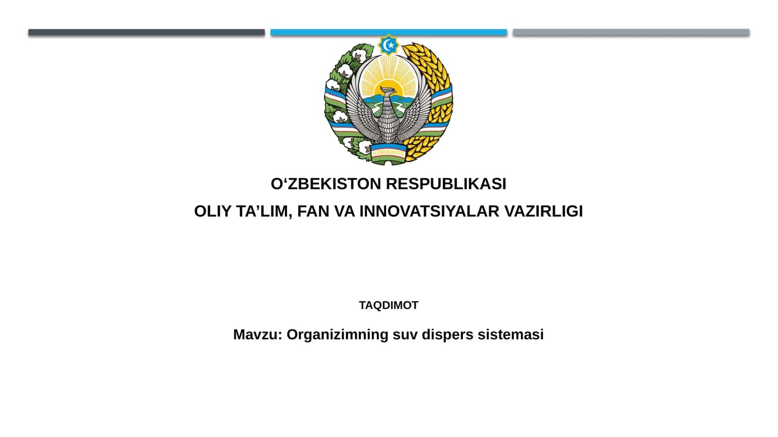 Organizimning suv disperssistemasi 1