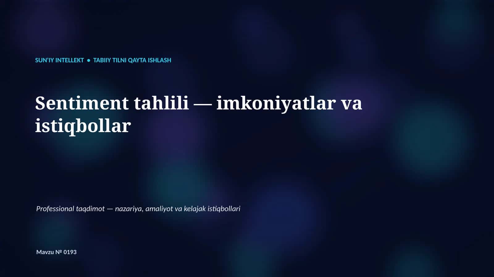 Tabiiy tilni qayta ishlash 1