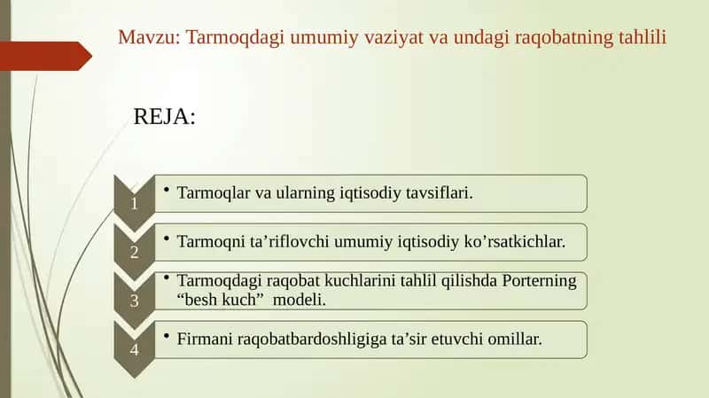 Майкл Портер Рақобатчиликнингбешкуч модели 1