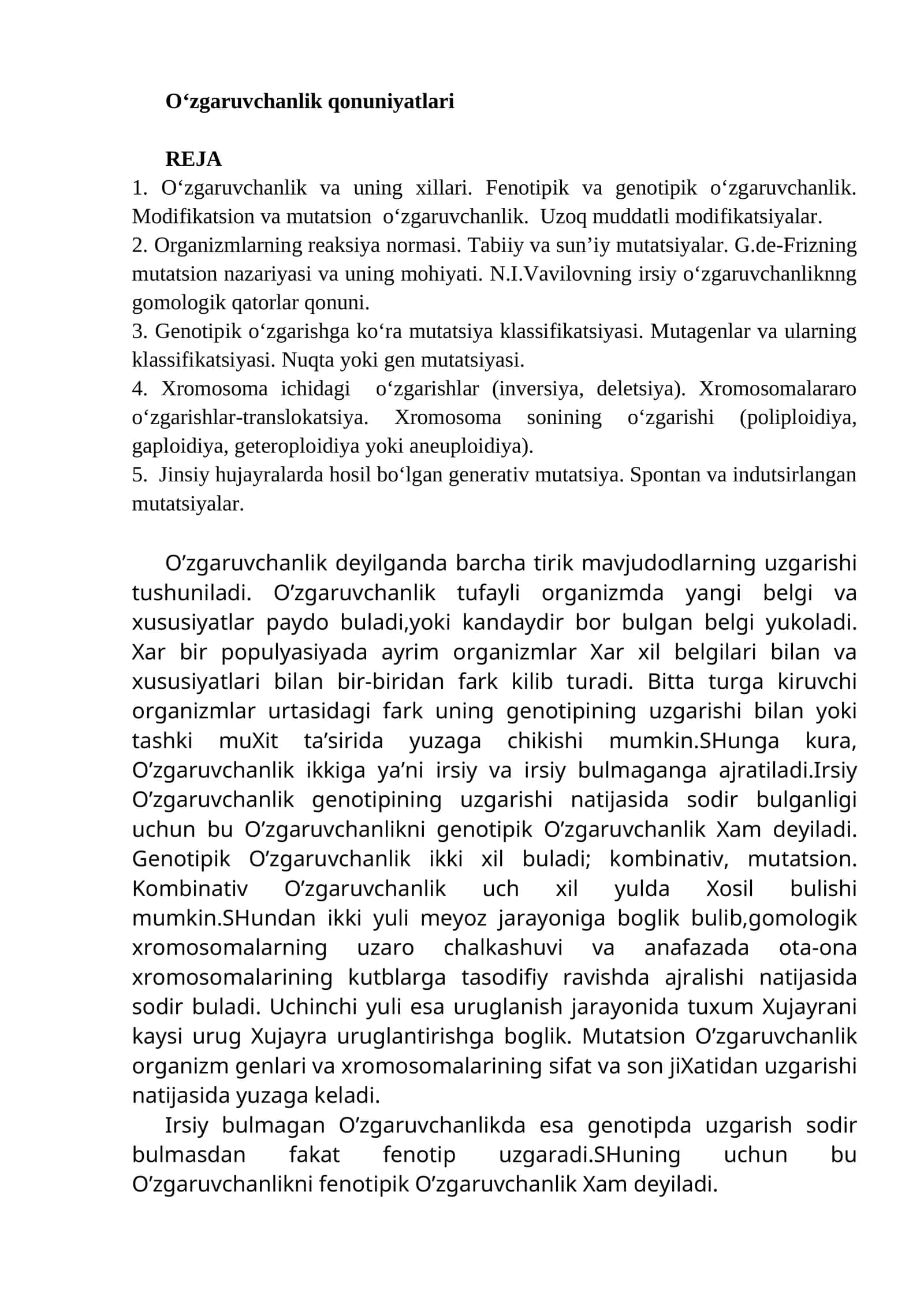 O‘zgaruvchanlik qonuniyatlari 1