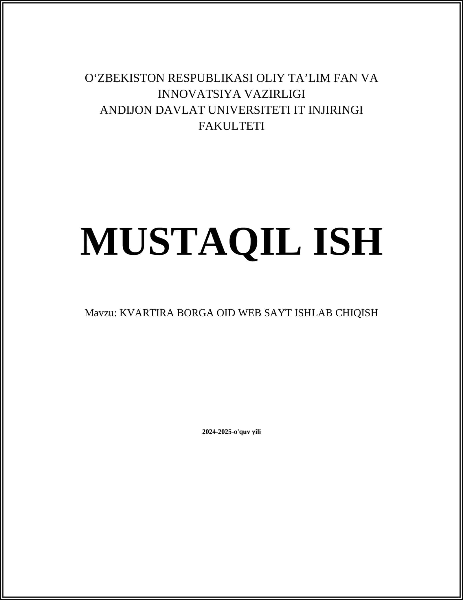 KVARTIRA BORGA OID WEB SAYT ISHLAB CHIQISH 1