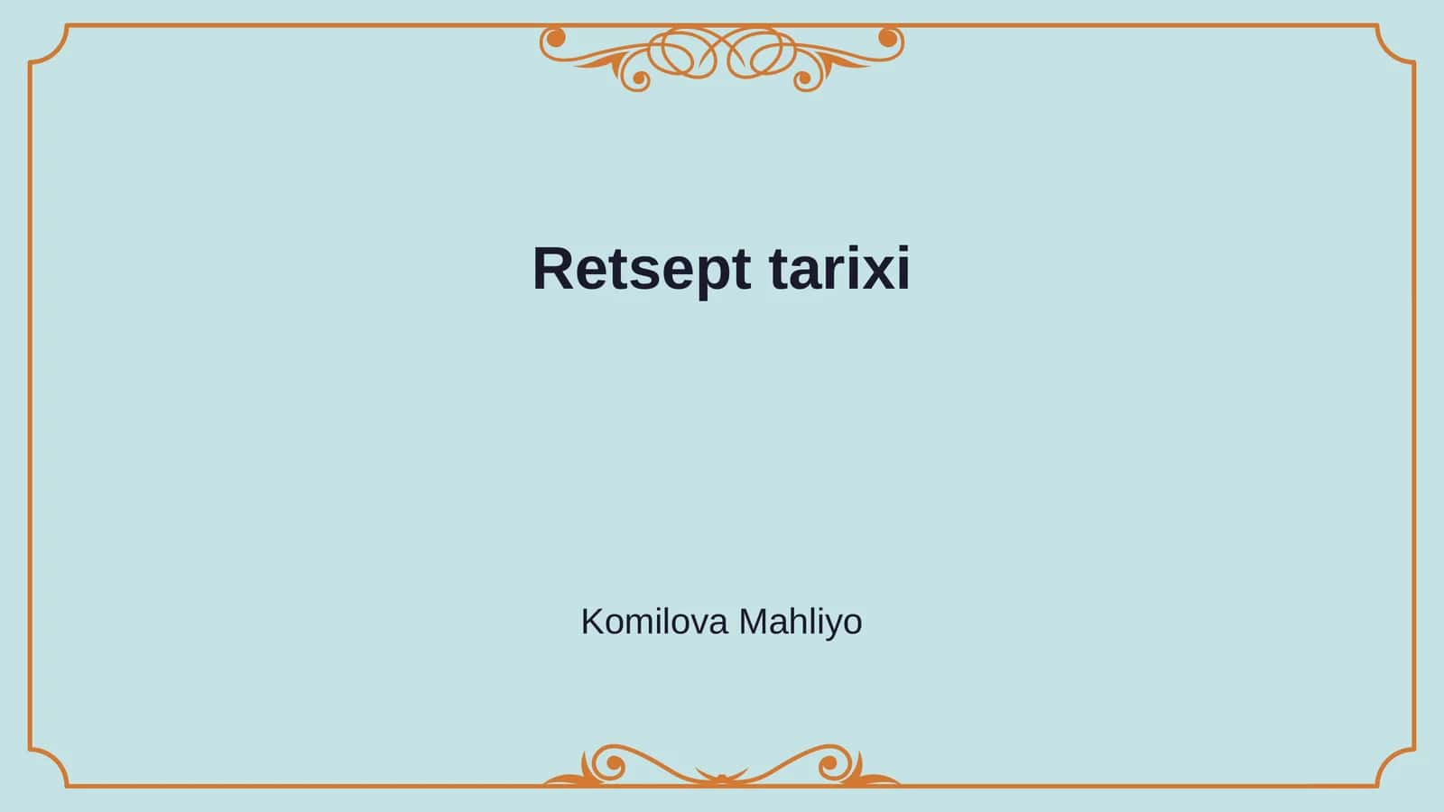Retsept tarixi 1
