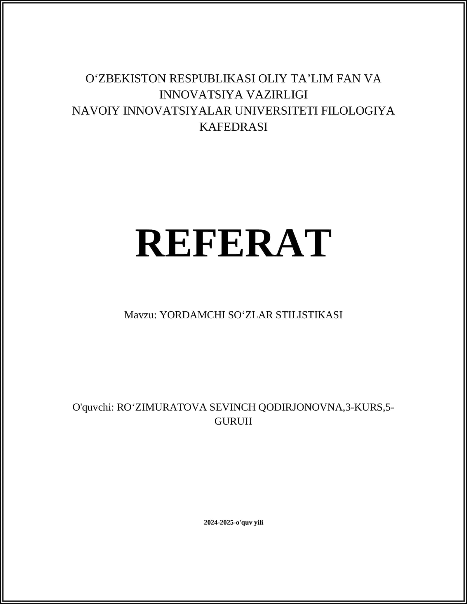 YORDAMCHI SOʻZLAR STILISTIKASI 1