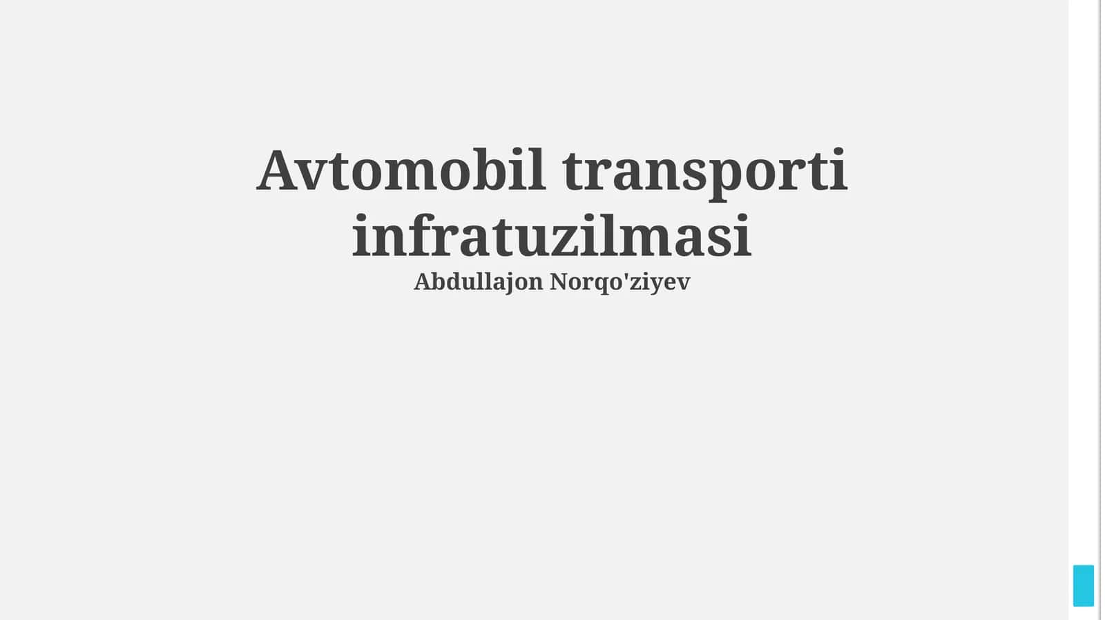 Avtomobil transporti infratuzilmasi 1