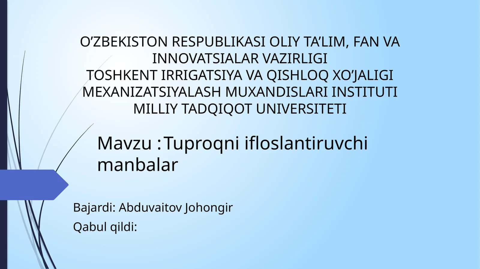 Tuproqni ifloslantiruvchi manbalar 1