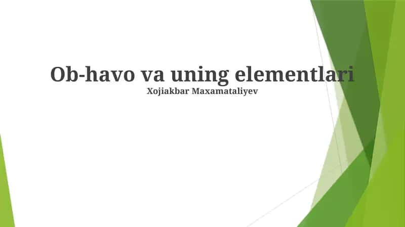 Ob-havo va uning elementlari 1