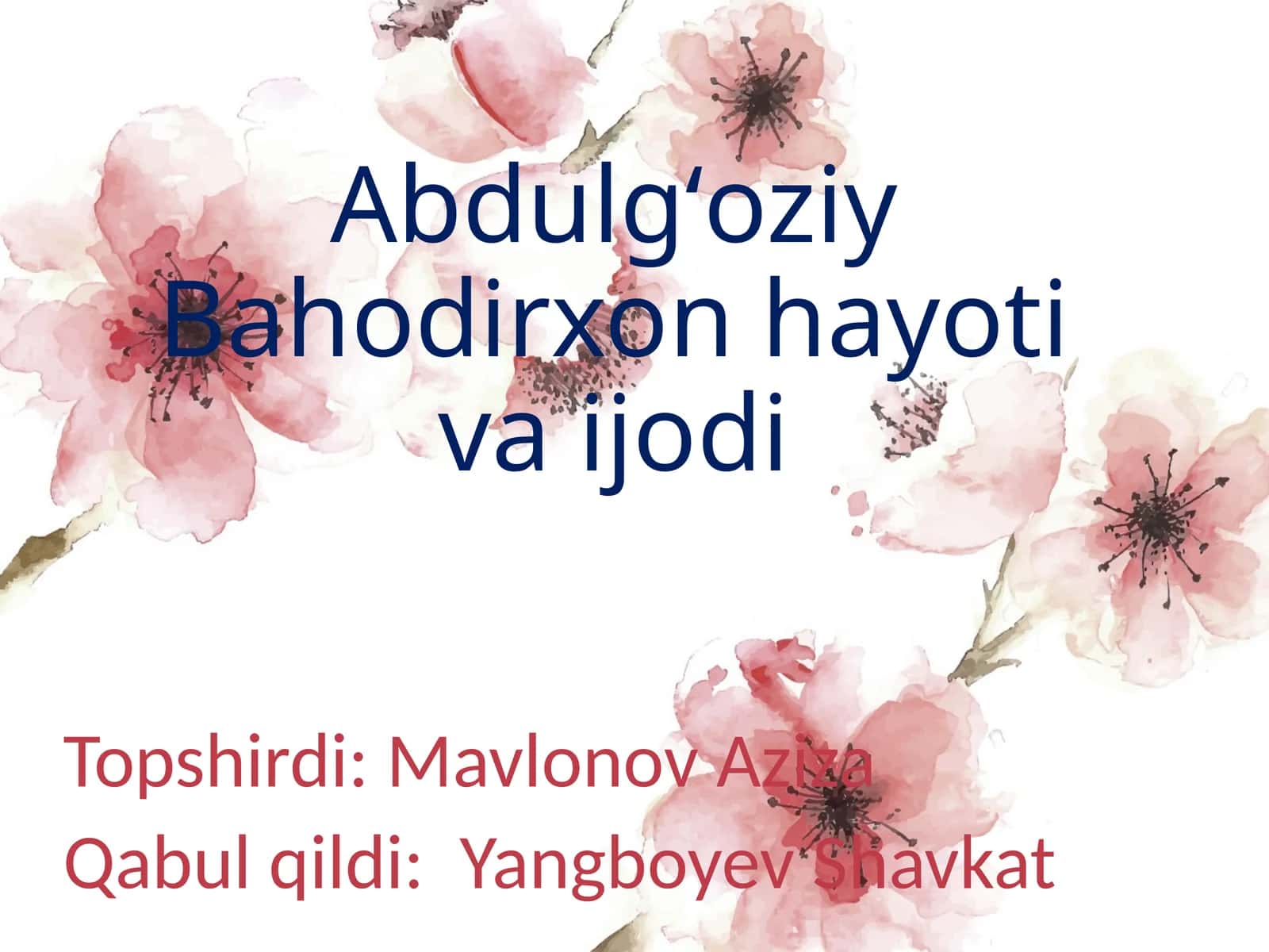 Abdulgʻoziy Bahodirxon hayoti va ijodi 1