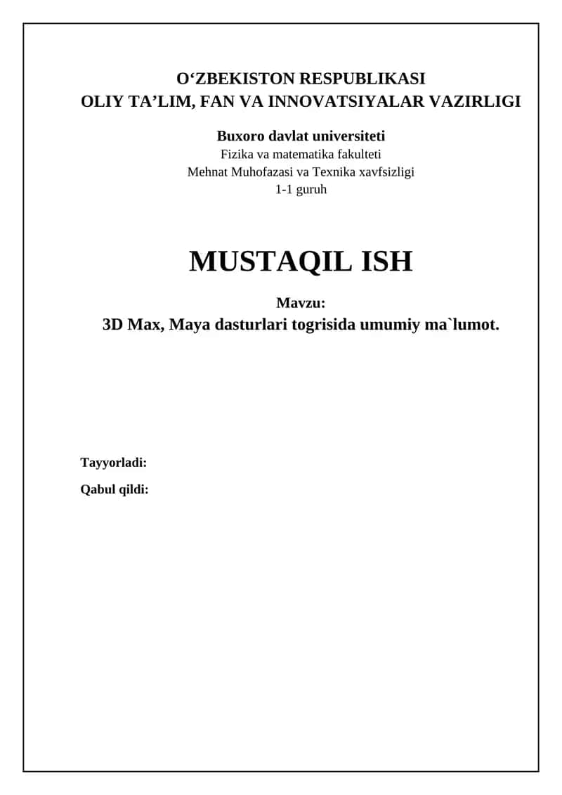 3D Max va Maya: Asosiy tushunchalar va imkoniyatlar 1