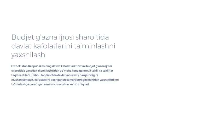 Budjet g‘azna ijrosi sharoitida davlat kafolatlarini ta’minlashni yaxshilash 1
