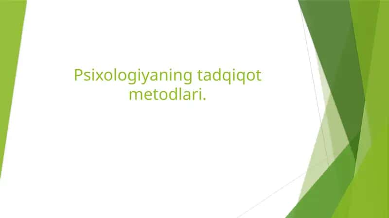 Psixologiyaning tadqiqot metodlari 1