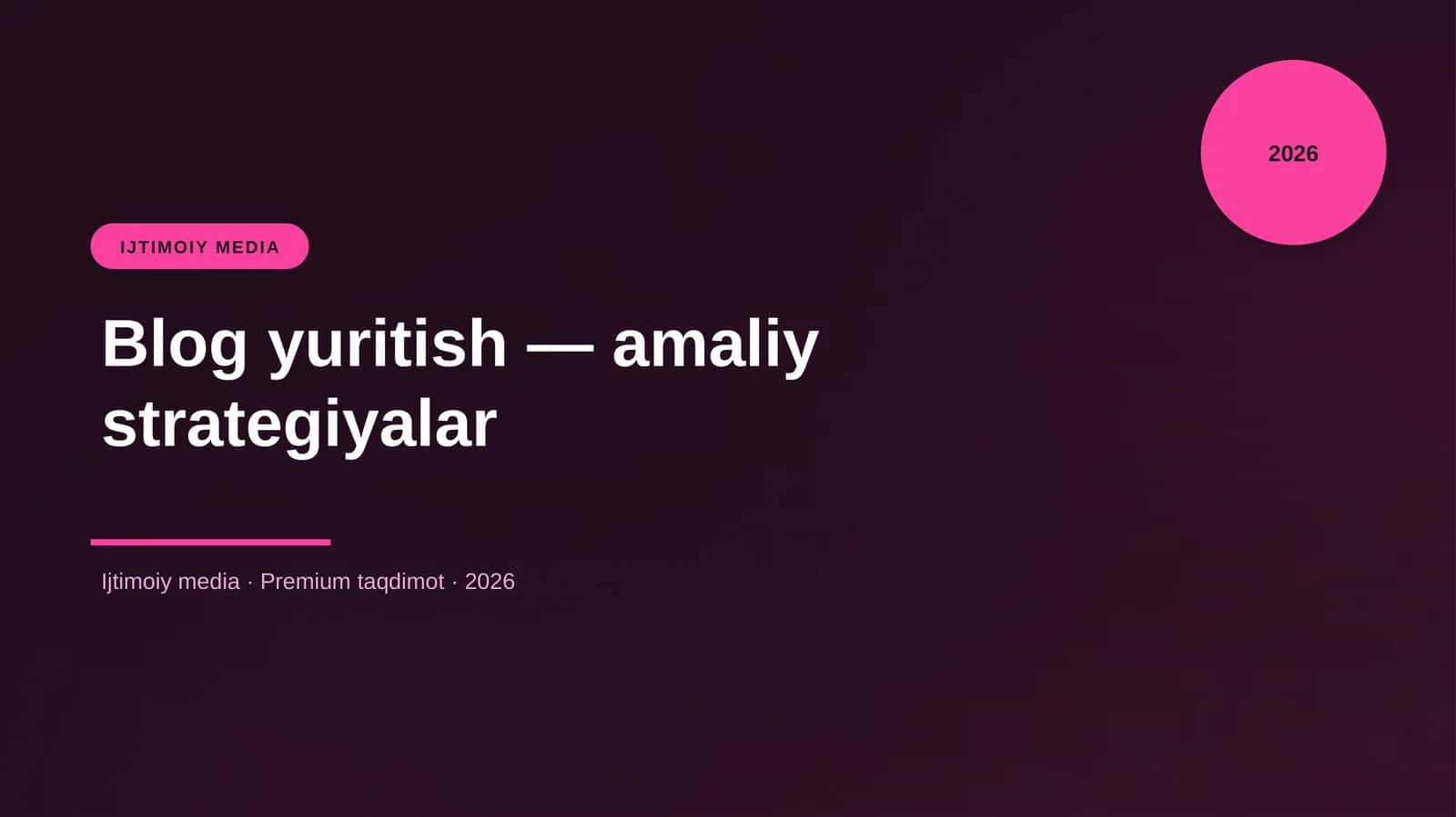 Blog yuritish — amaliy strategiyalar 1