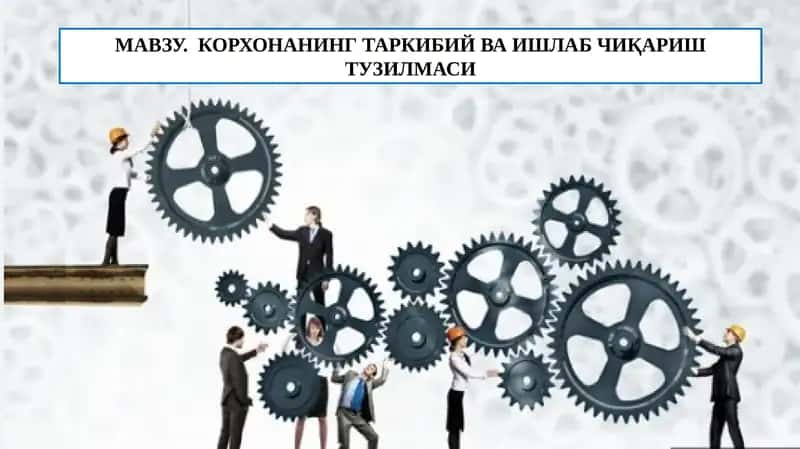 Корхонанинг таркибий ва ишлаб чиқариш тузилмаси 1