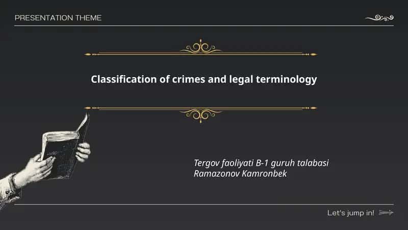 Classification of crimes and legal terminology 1
