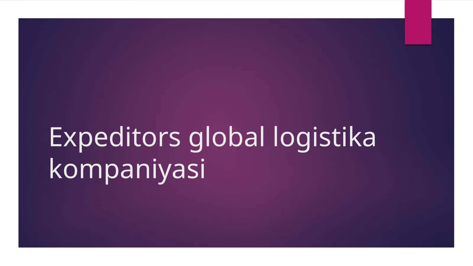 Expeditors global logistika kompaniyasi 1