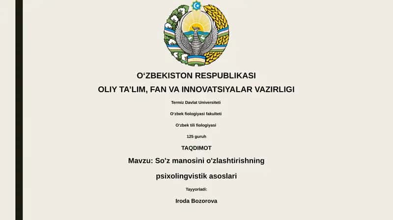 So'z manosini o'zlashtirishning psixolingvistik asoslari 1