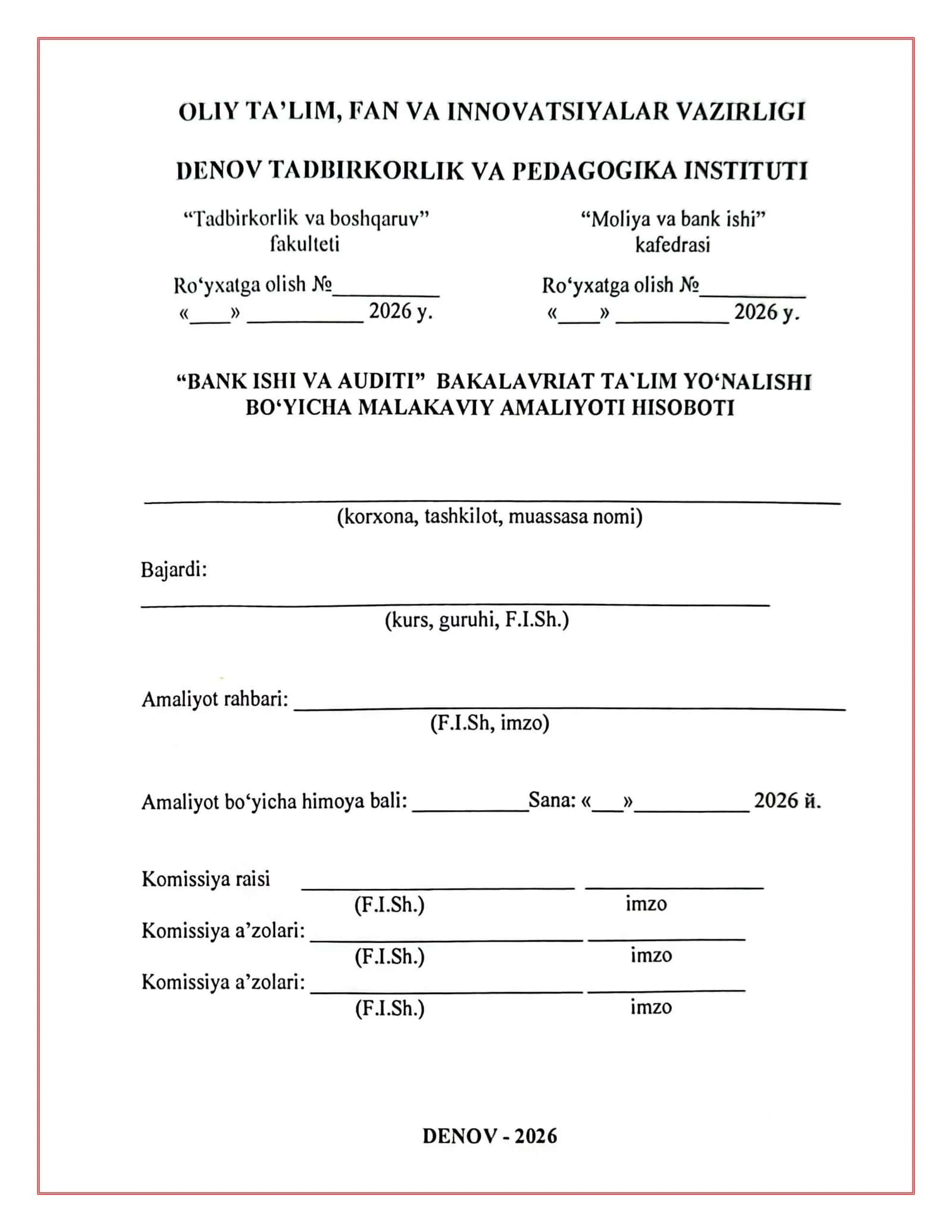 Abgrobok hamda ATB "Agrobank" Sho‘rchi haqida AMALIYOT HISOBOT 1