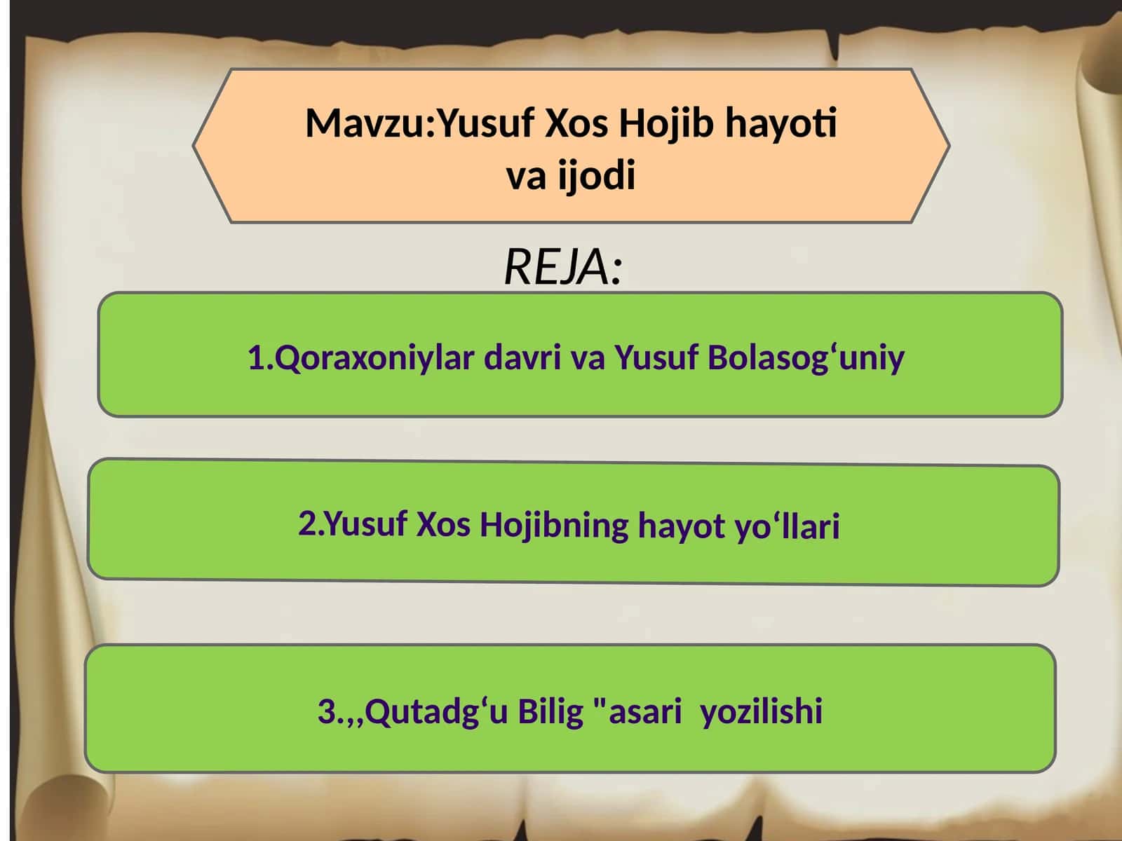 Yusuf Xos Hojib hayoti va ijodi 1