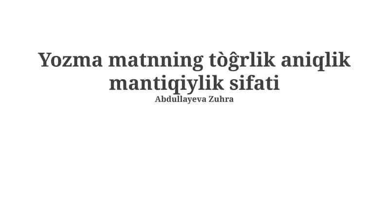 Grammatika va imlo to'g'riligi 1