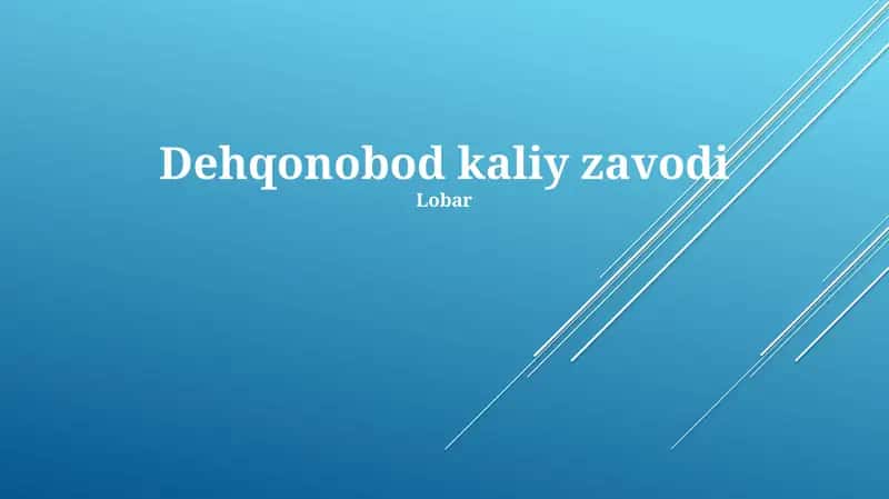 Dehqonobod kaliy zavodi 1