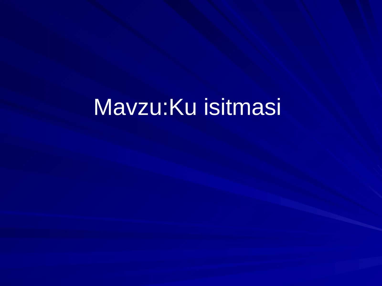 Ku isitmasi 1