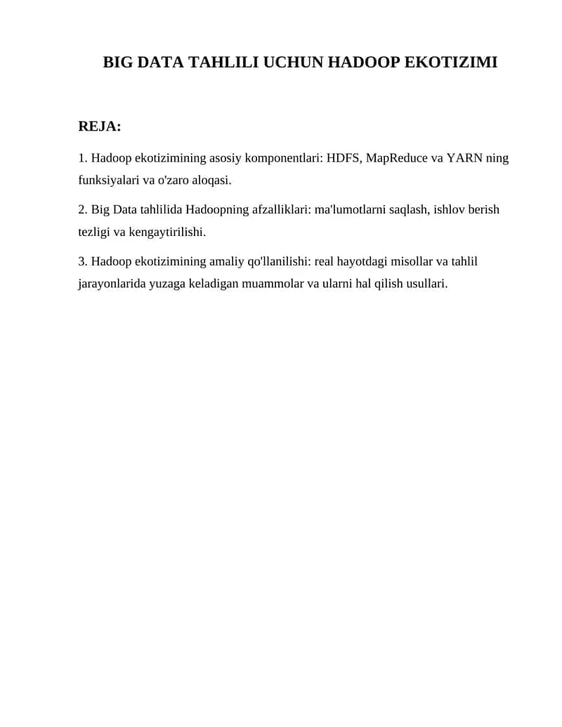 Hadoop Ekotizimi 1