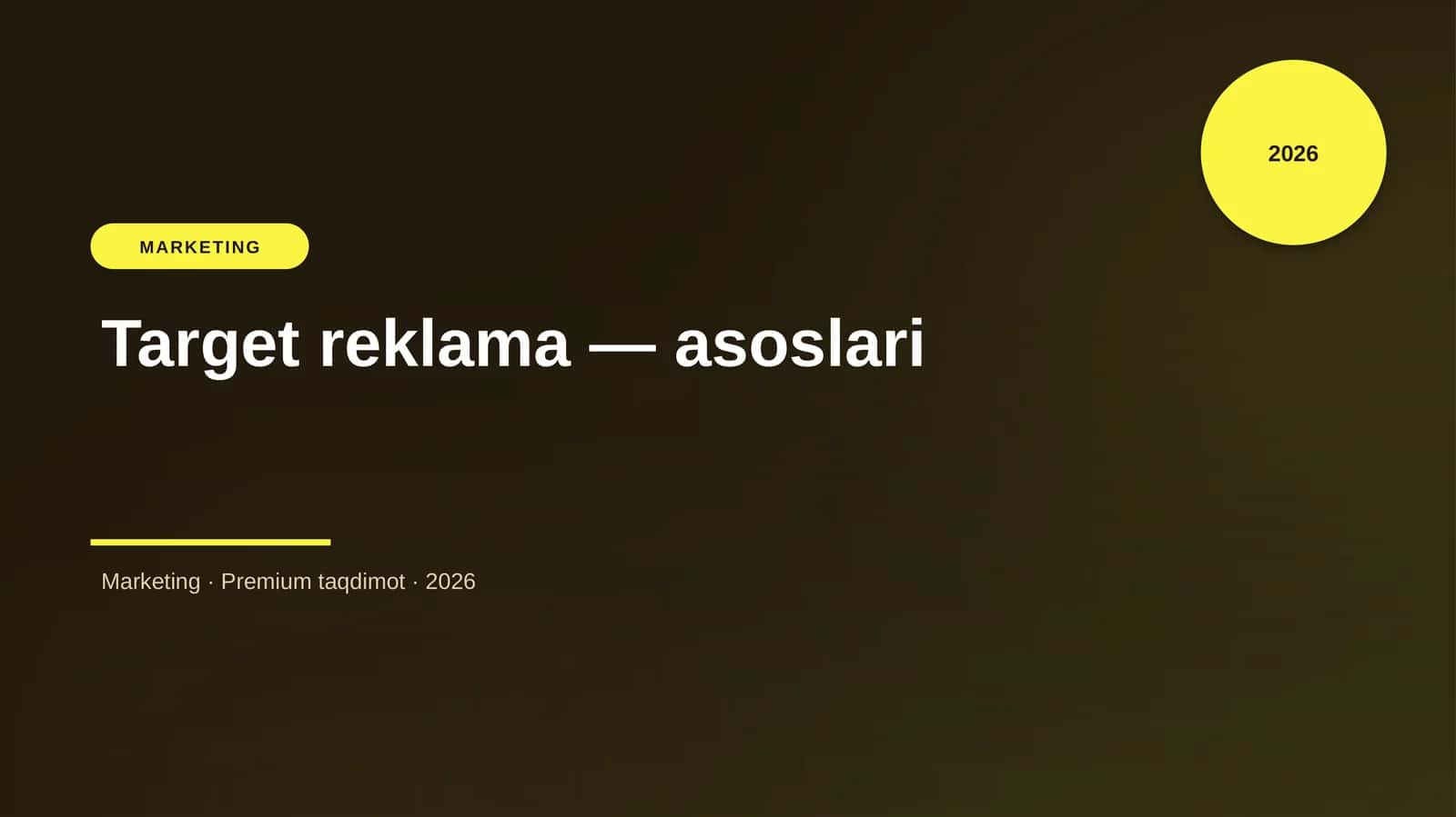Target reklama — asoslari 1