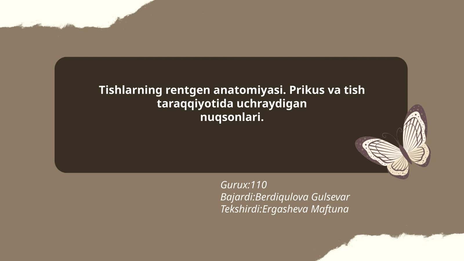 Tishlarning rentgen anatomiyasi 1