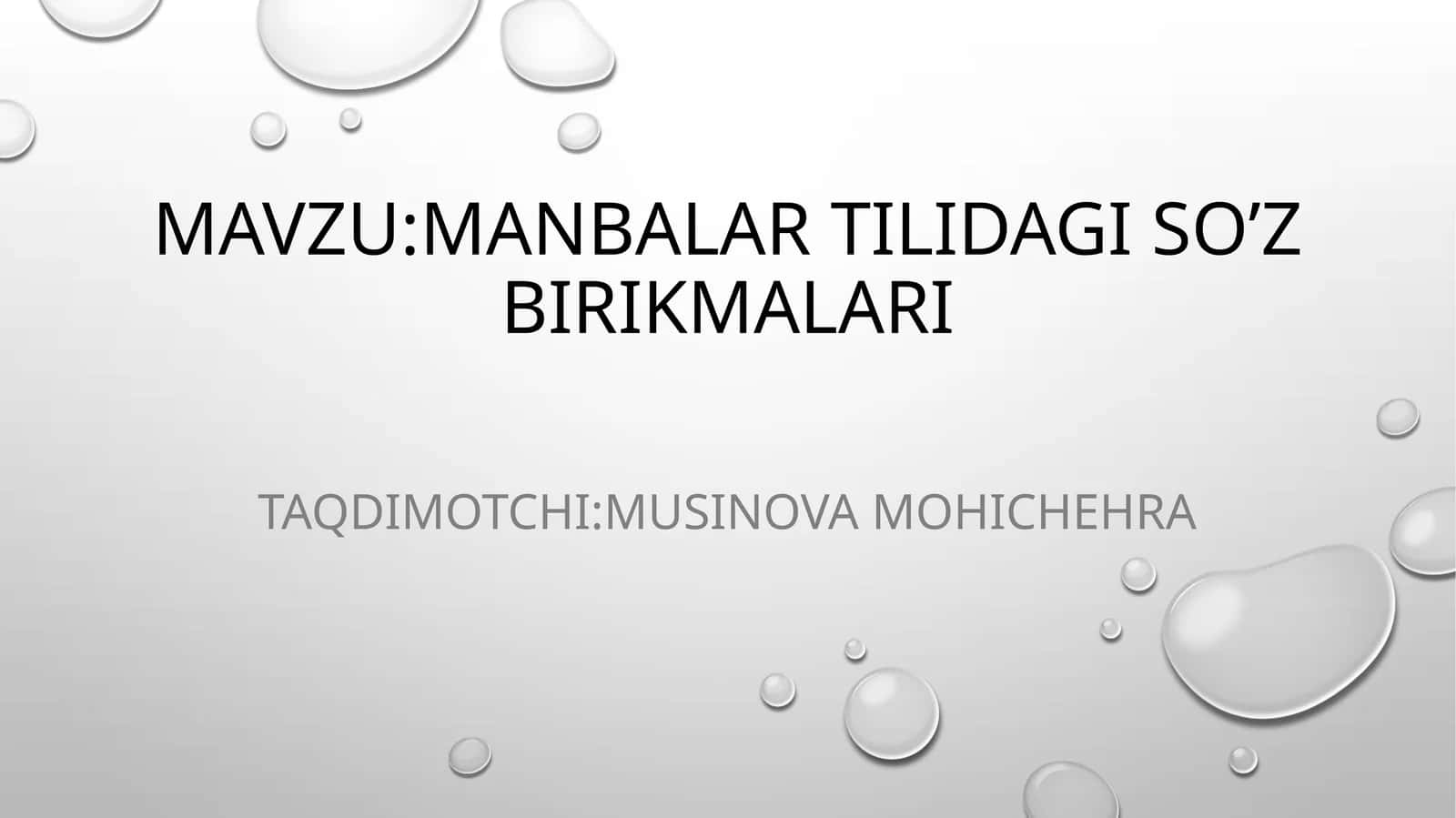 Manbalar tilidagi so’z birikmalari 1