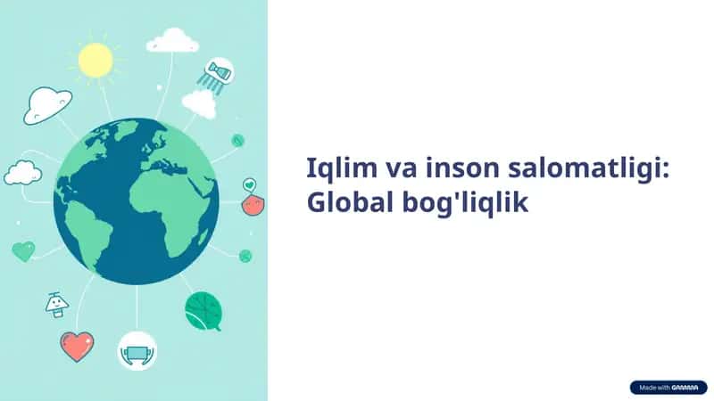 Iqlim va inson salomatligi: Global bog'liqlik 1