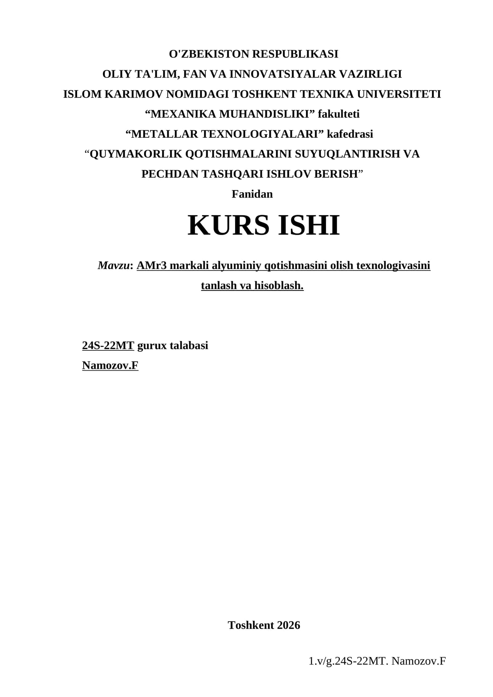 AMr3 markali alyuminiy qotishmasi 1