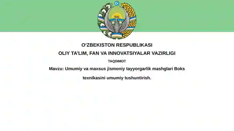 Umumiy va Maxsus Jismoniy Tayyorgarlik